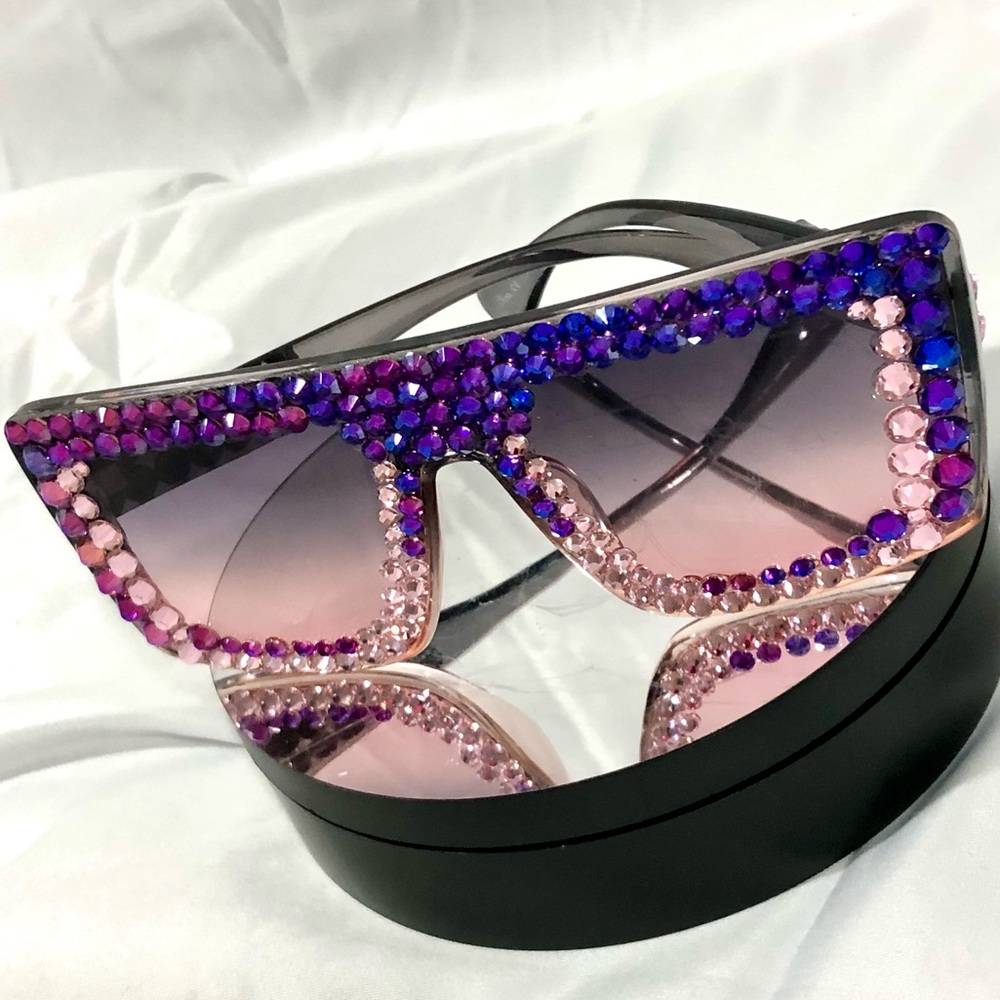 LOLA Statement Sunglasses Rhinestone Bling Trendy Festival Sparkly Custom